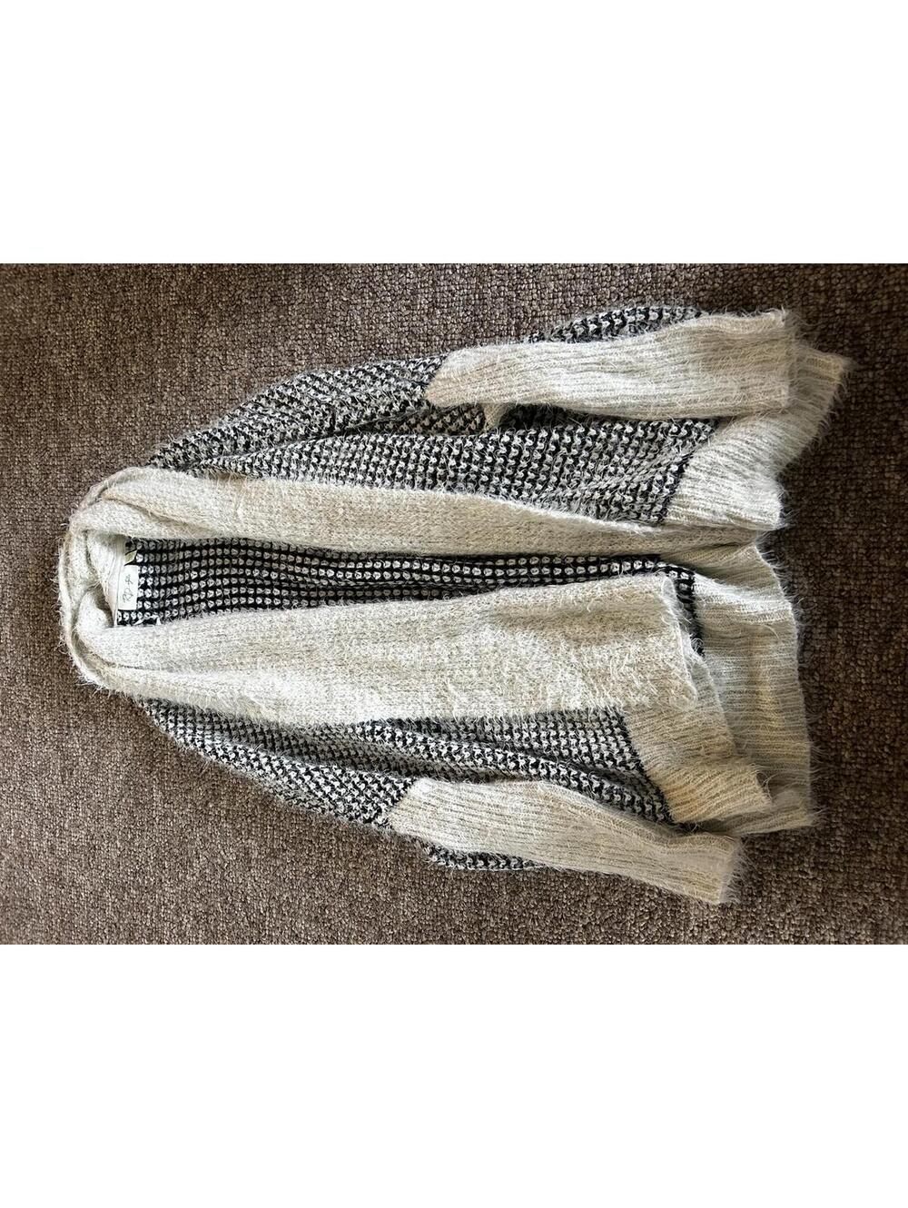 RD Style Cozy Black and White Knit Cardigan Sweater